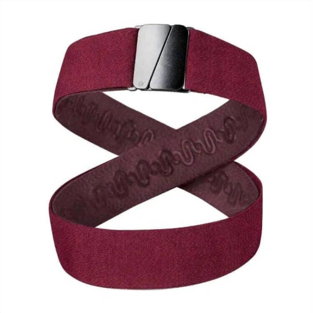 NEW UNBELTS women's intrepid adjustable stretch belt in plum potion